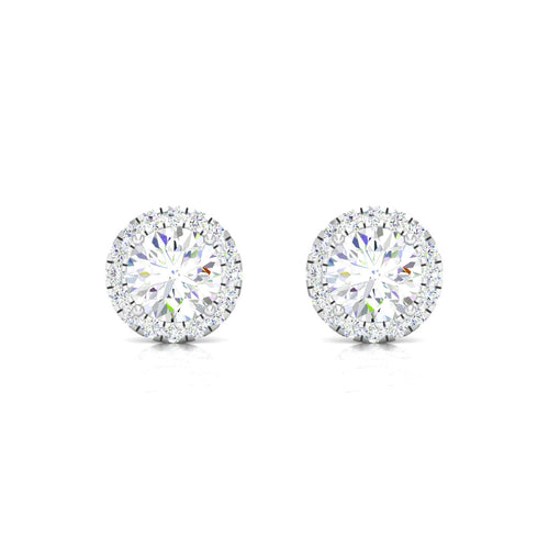 1 1/5 ctw Classic Round Halo Ear Stud