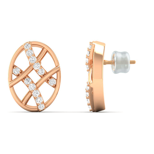 0.10Ct Lab Grown Diamond Oval Stud Earrings 9k Solid Gold