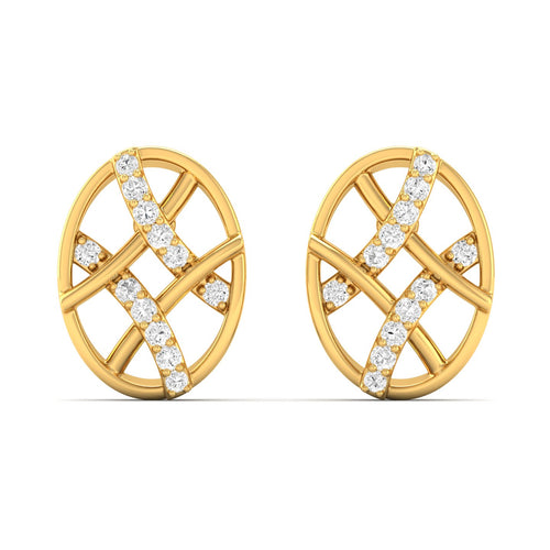 0.10Ct Lab Grown Diamond Oval Stud Earrings 9k Solid Gold