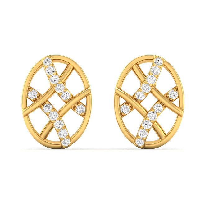 0.10Ct Lab Grown Diamond Oval Stud Earrings 9k Solid Gold