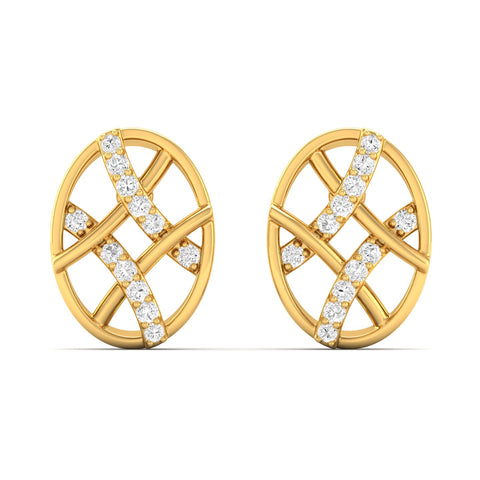 0.10Ct Lab Grown Diamond Oval Stud Earrings 9k Solid Gold