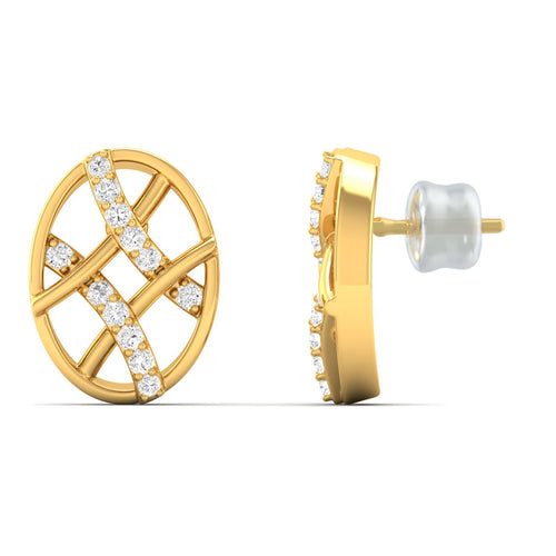 0.10Ct Lab Grown Diamond Oval Stud Earrings 9k Solid Gold