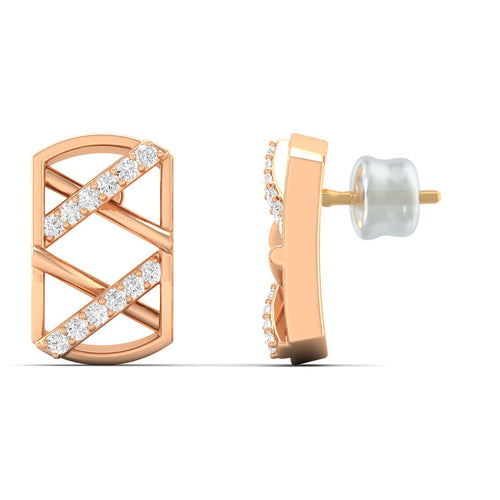Lab Grown Diamond Stud Earrings 9k Solid Gold