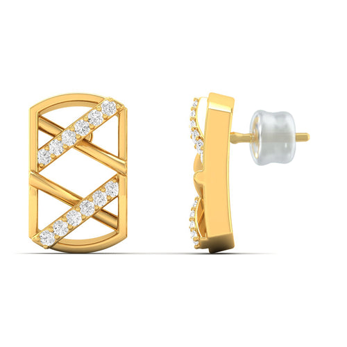 Lab Grown Diamond Stud Earrings 9k Solid Gold