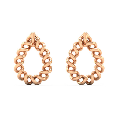 9K Solid Gold Pear Drop Stud Earrings