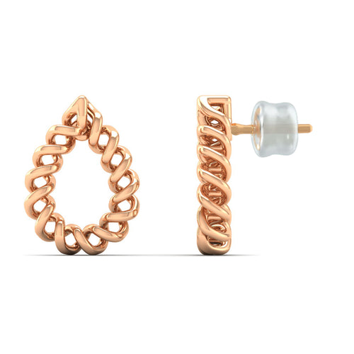 9K Solid Gold Pear Drop Stud Earrings