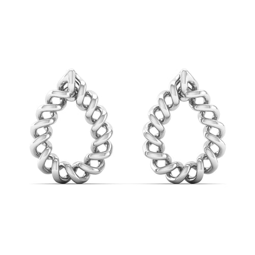 9K Solid Gold Pear Drop Stud Earrings
