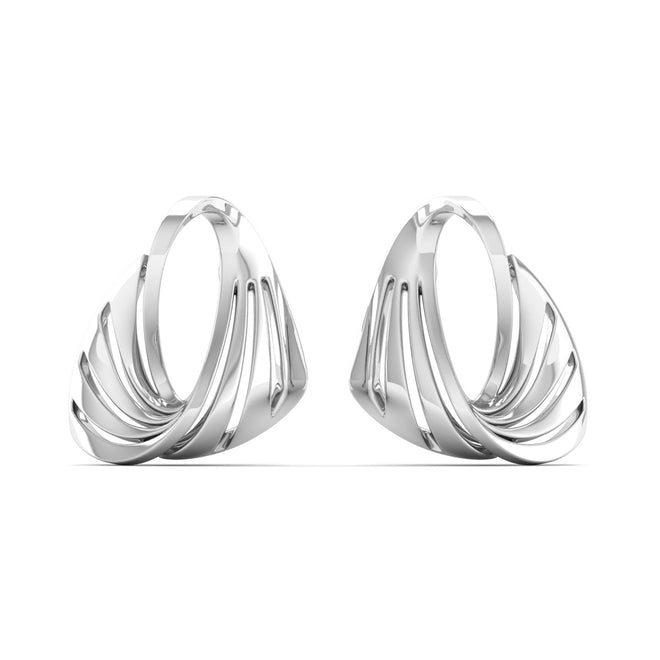 9K Solid Gold Twisted Curved Stud Earrings
