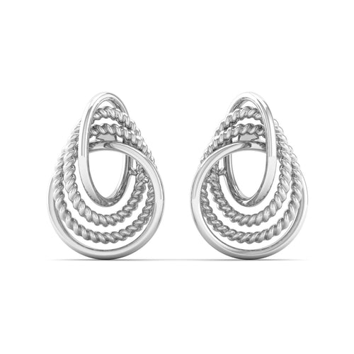 9K Solid Gold Curved Stud Earrings