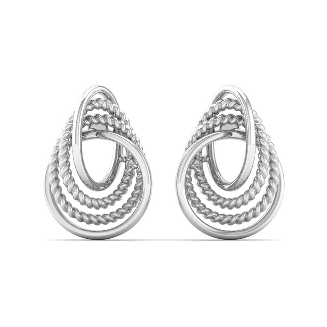 9K Solid Gold Curved Stud Earrings