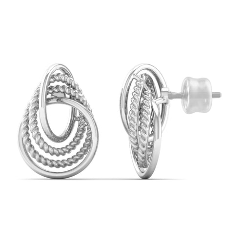 9K Solid Gold Curved Stud Earrings
