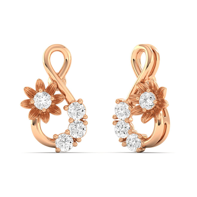 Round Cut Lab Grown Diamond Infinity Stud Earrings