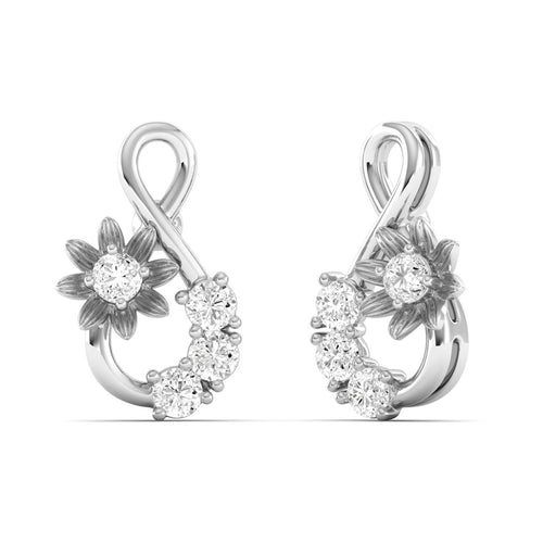 Round Cut Lab Grown Diamond Infinity Stud Earrings