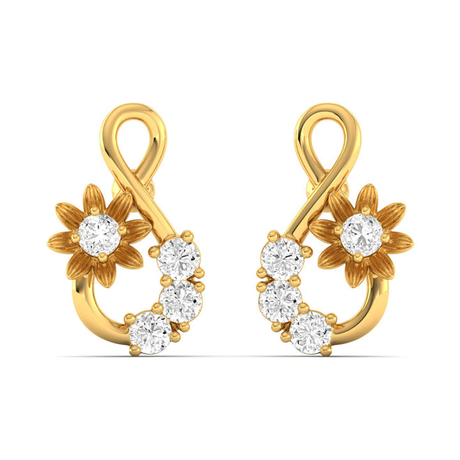 Round Cut Lab Grown Diamond Infinity Stud Earrings