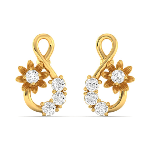 Round Cut Lab Grown Diamond Infinity Stud Earrings