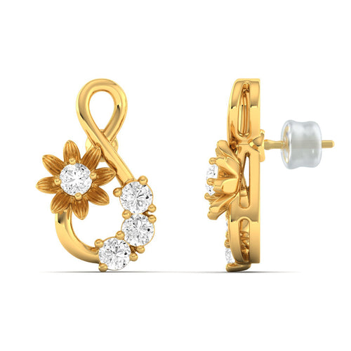 Round Cut Lab Grown Diamond Infinity Stud Earrings