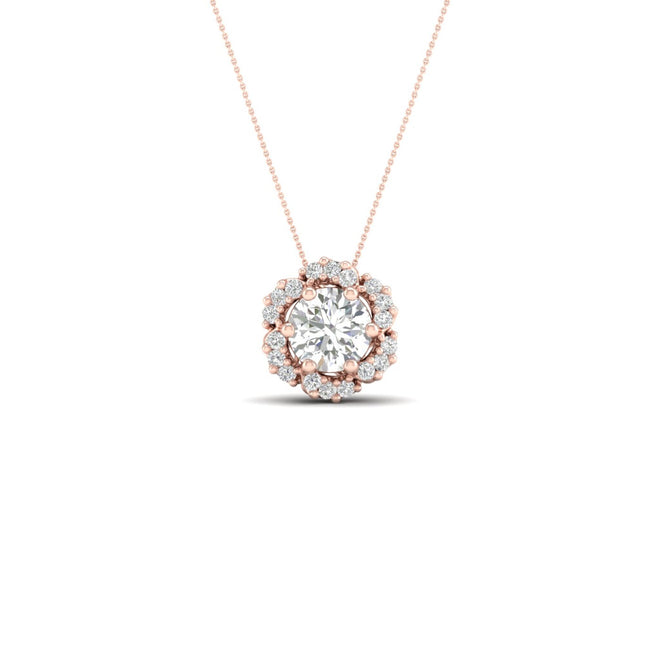 3/4 ctw Bloom Halo Pendant