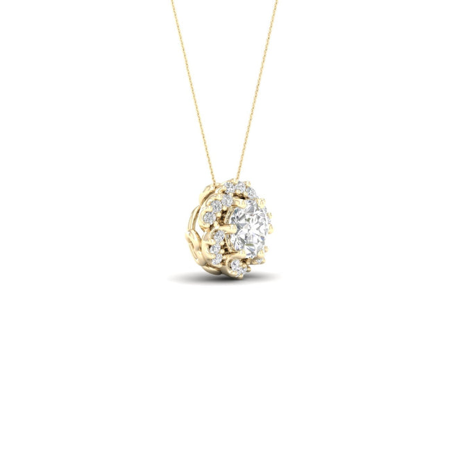 3/4 ctw Bloom Halo Pendant