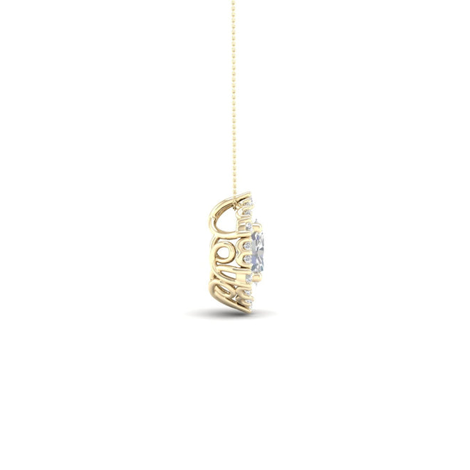 1/2 ctw Oval Hexagonal Halo Pendant