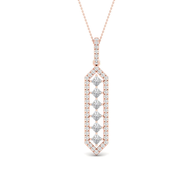 1/2 Ctw Geometric Floating Princess Fashion Pendant