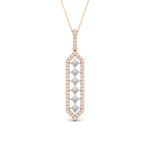 1/2 Ctw Geometric Floating Princess Fashion Pendant