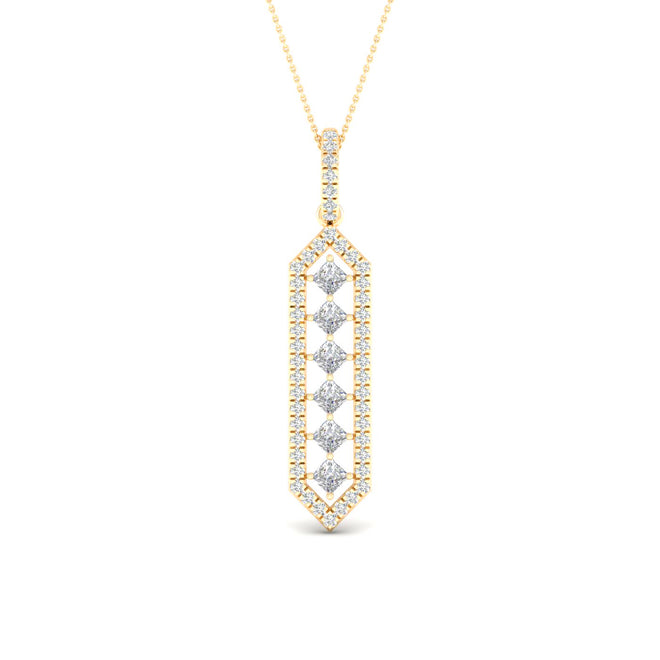 1/2 Ctw Geometric Floating Princess Fashion Pendant