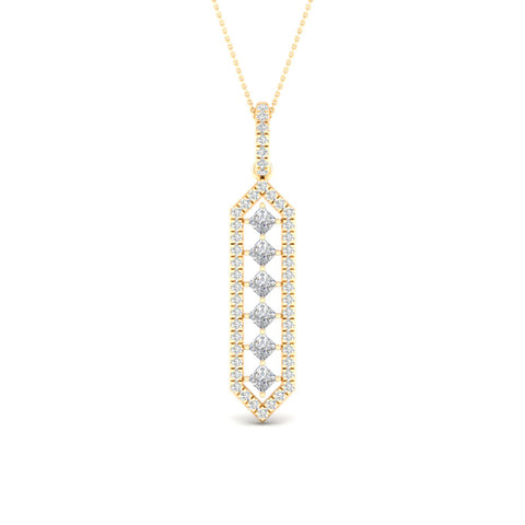 1/2 Ctw Geometric Floating Princess Fashion Pendant
