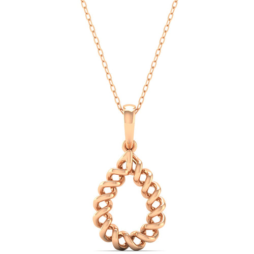 9k Solid Gold Pear Drop Fashion Pendant