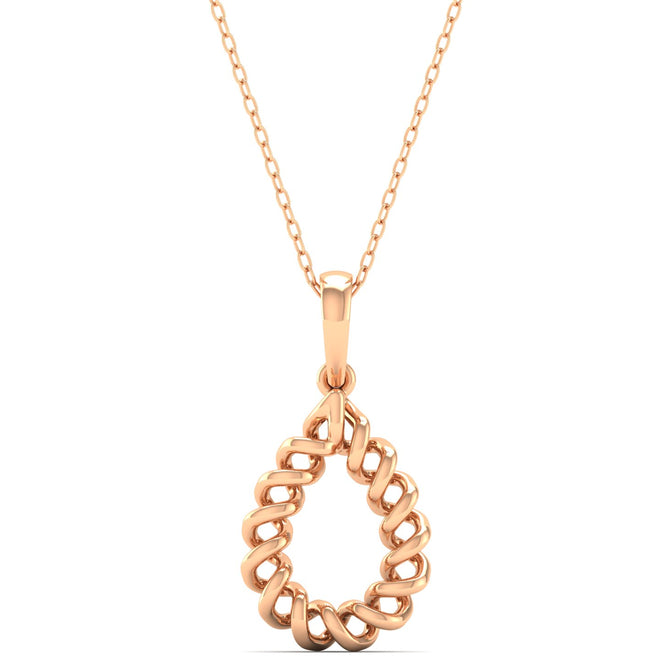 9k Solid Gold Pear Drop Fashion Pendant