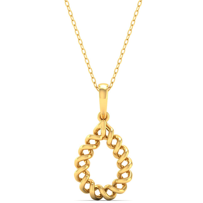 9k Solid Gold Pear Drop Fashion Pendant