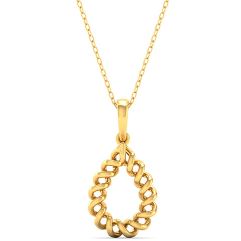 9k Solid Gold Pear Drop Fashion Pendant