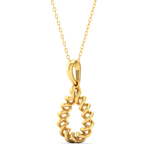 9k Solid Gold Pear Drop Fashion Pendant