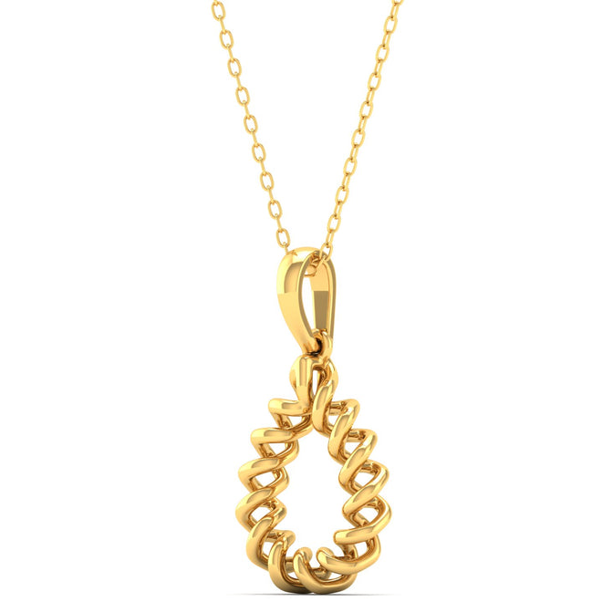 9k Solid Gold Pear Drop Fashion Pendant
