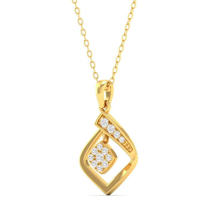 0.10Ct Round Diamond Pendant 9k Solid Gold