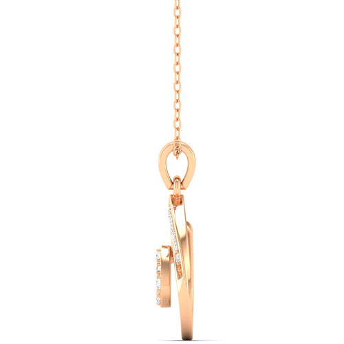 0.13Ct Round Diamond Pear Pendant 9k Solid Gold