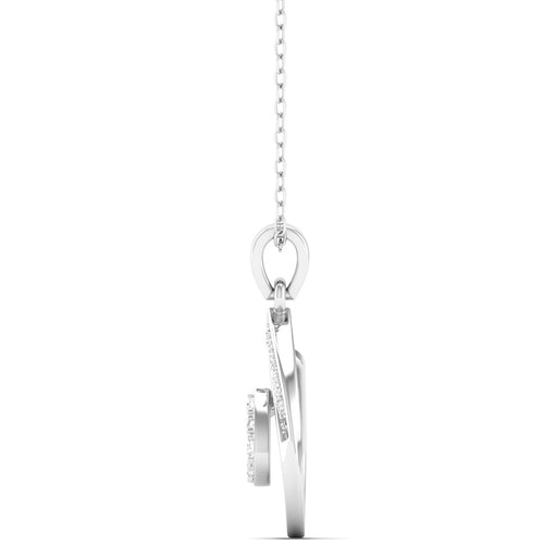 0.13Ct Round Diamond Pear Pendant 9k Solid Gold