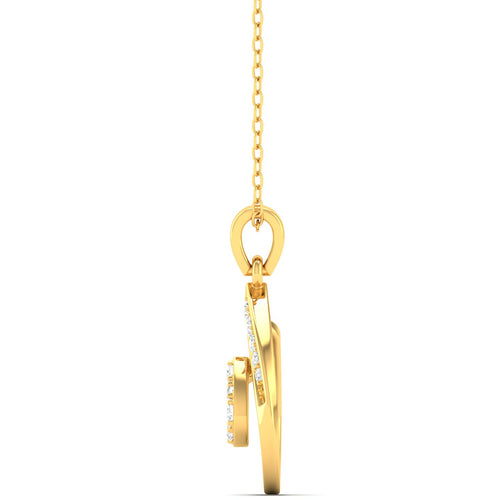 0.13Ct Round Diamond Pear Pendant 9k Solid Gold