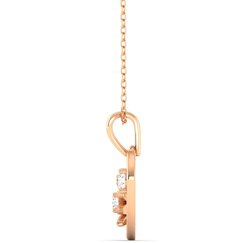 Round Cut Lab Grown Diamond Heart Floral Pendant 9k Solid Gold