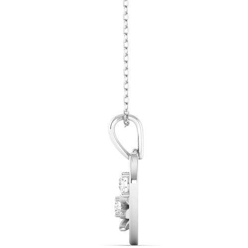 Round Cut Lab Grown Diamond Heart Floral Pendant 9k Solid Gold