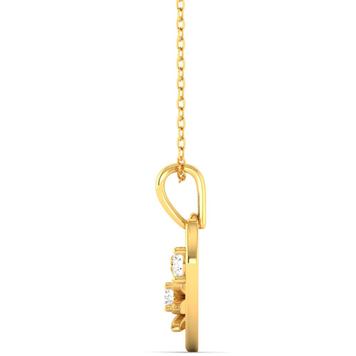 Round Cut Lab Grown Diamond Heart Floral Pendant 9k Solid Gold