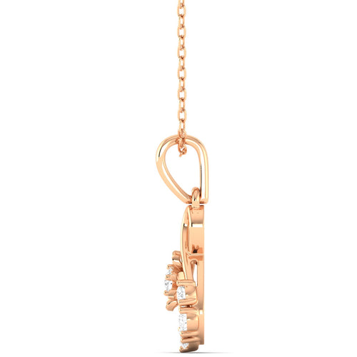 Round Cut Lab Grown Diamond Infinity Twisted Pendant 9k Solid Gold