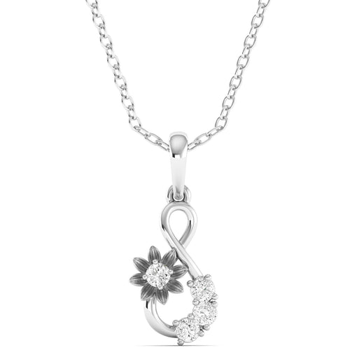 Round Cut Lab Grown Diamond Infinity Twisted Pendant 9k Solid Gold