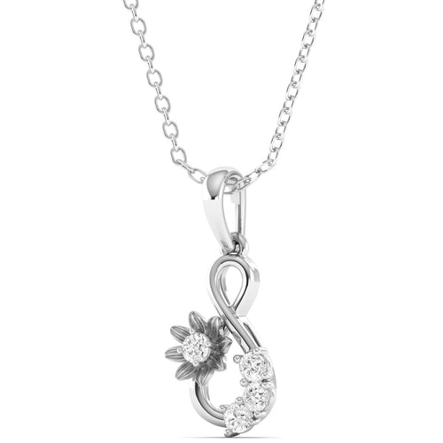 Round Cut Lab Grown Diamond Infinity Twisted Pendant 9k Solid Gold