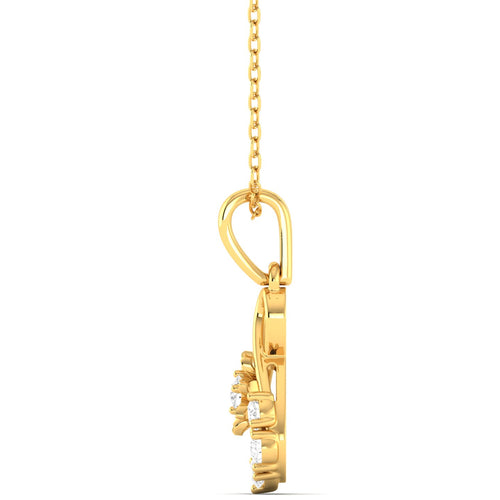 Round Cut Lab Grown Diamond Infinity Twisted Pendant 9k Solid Gold