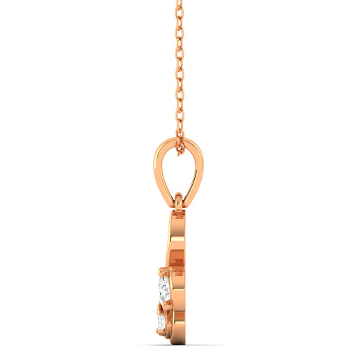 Lab Grown Diamond Butterfly Pendant 9k Solid Gold