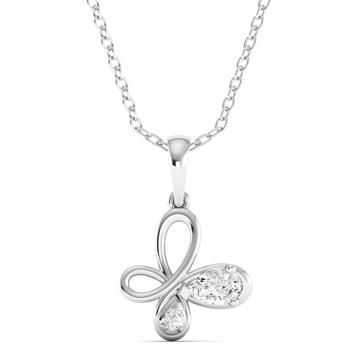 Lab Grown Diamond Butterfly Pendant 9k Solid Gold