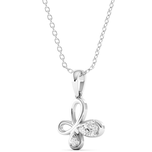 Lab Grown Diamond Butterfly Pendant 9k Solid Gold