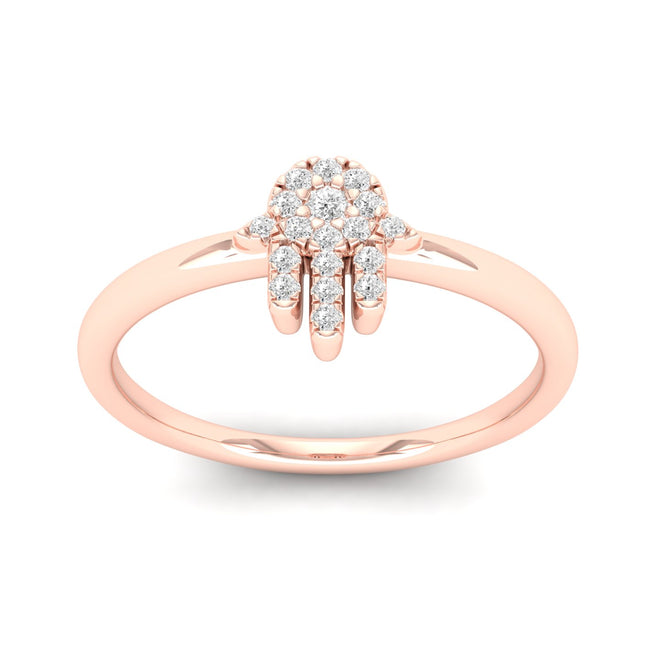 0.06 Ctw Hamsa Fashion Ring