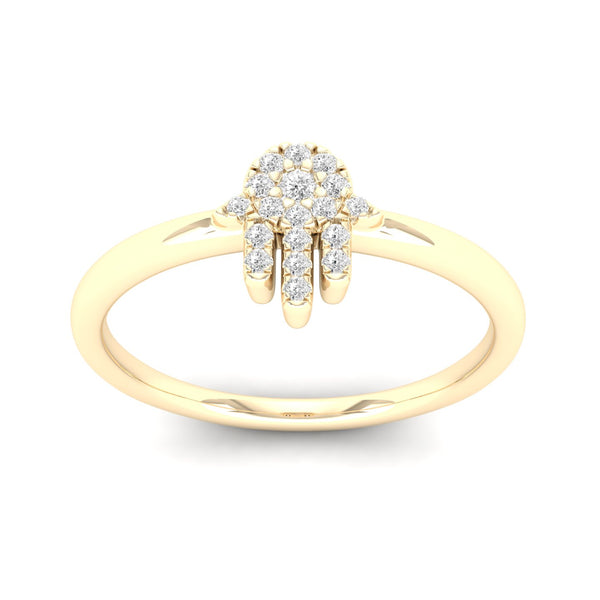 0.06 Ctw Hamsa Fashion Ring