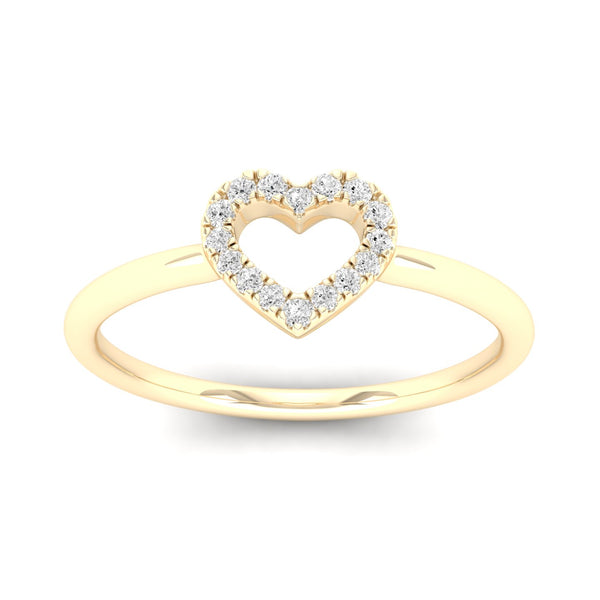 0.065 Ctw Minimalist Heart Fashion Ring
